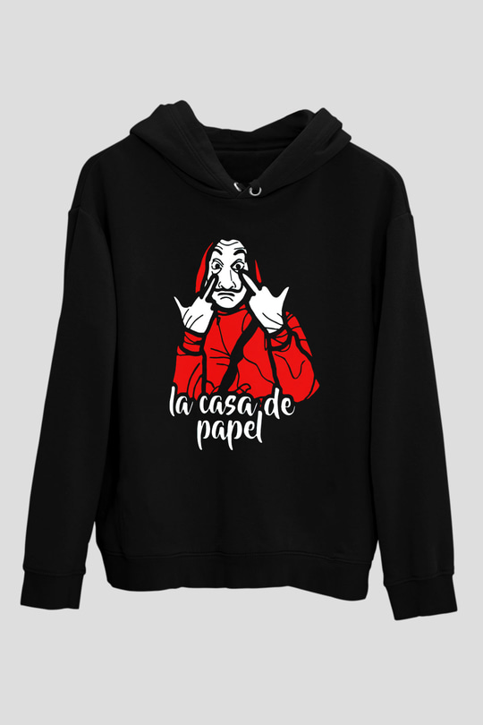 La casa de papel Siyah Unisex Hoodie