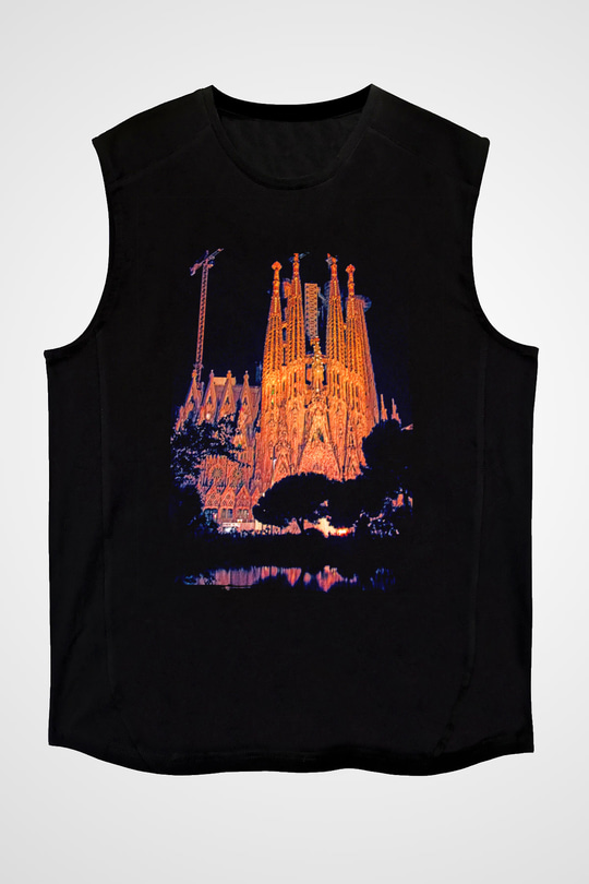 La Sagrada Familia Siyah Unisex Kolsuz Tişört