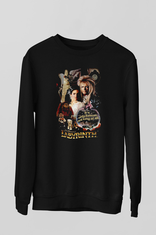 Labyrinth Siyah Unisex  Sweatshirt
