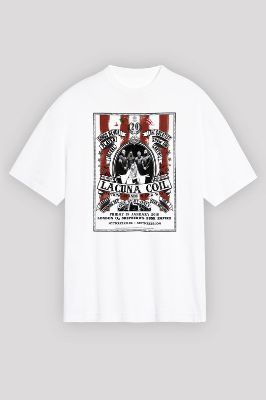 Lacuna Coil Beyaz Unisex Oversize Tişört T-Shirt