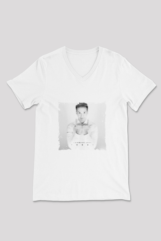 Laidback Luke Baskılı Beyaz V Yaka Unisex Tişört