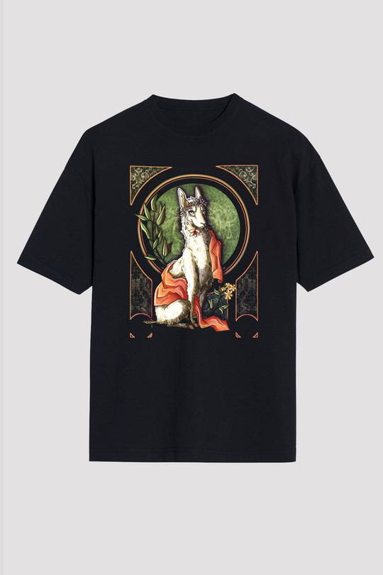 Lama Siyah Unisex Oversize Tişört T-Shirt