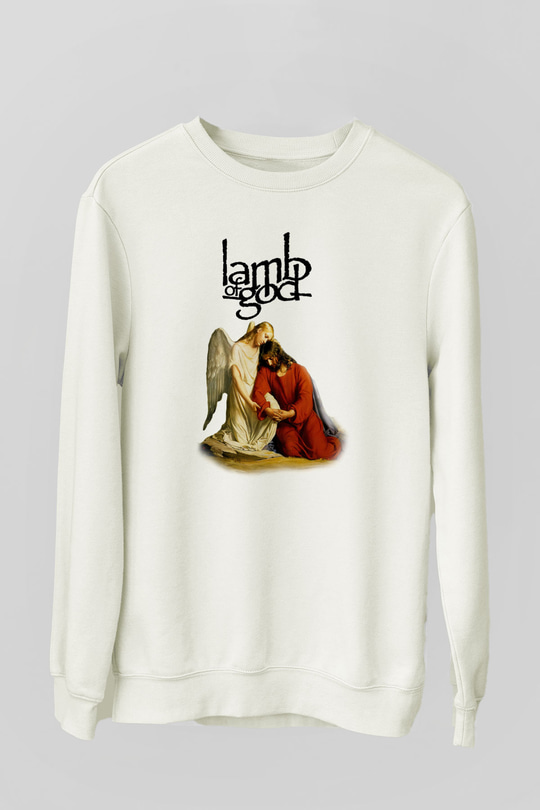 Lamb of God Beyaz Unisex Sweatshirt