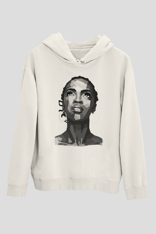 Lauryn Hill Beyaz Unisex Kapüşonlu Sweatshirt
