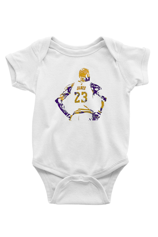 Lebron James Baskılı Beyaz Unisex Bebek Body - Zıbın
