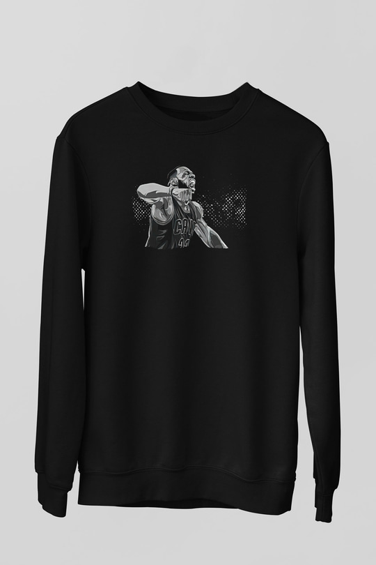 Lebron James Baskılı Unisex Siyah Sweatshirt