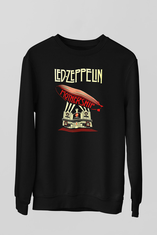 Led Zeppelin Mothership Siyah Unisex Sweatshirt