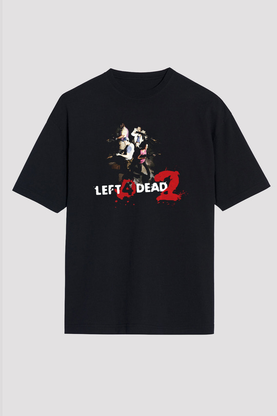 Left 4 Dead Siyah Unisex Oversize Tişört T-Shirt