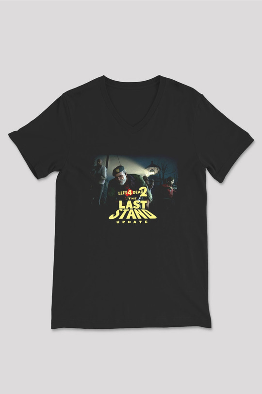 Left 4 Dead Siyah Unisex V Yaka Tişört