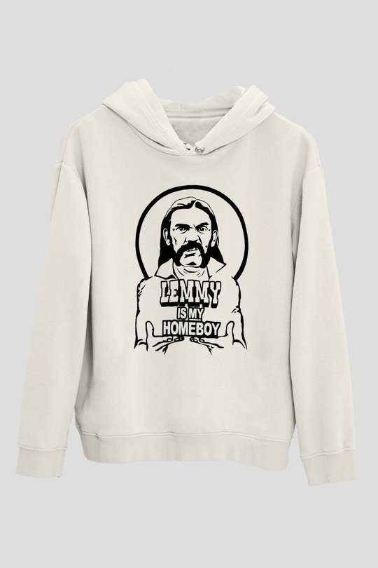 Lemmy Beyaz Unisex Kapüşonlu Sweatshirt