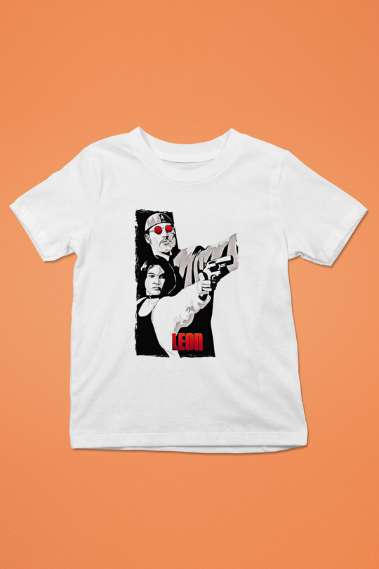 Leon Baskılı Beyaz Unisex Beyaz Çocuk Tişört - Tshirt