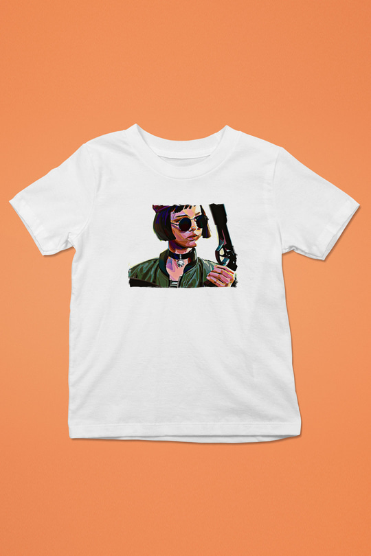 Leon Baskılı Beyaz Unisex Beyaz Çocuk Tişört - Tshirt