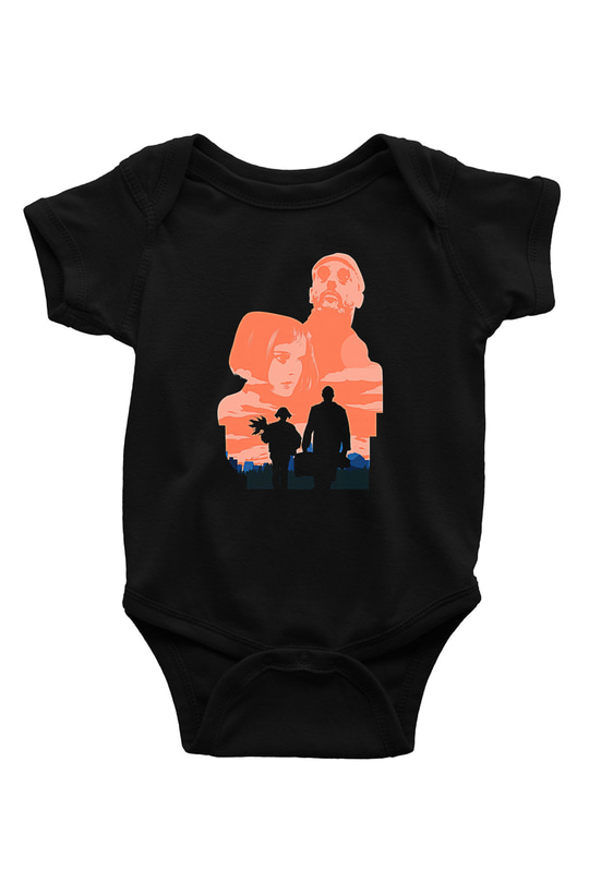Leon Baskılı Unisex Siyah Bebek Body - Zıbın