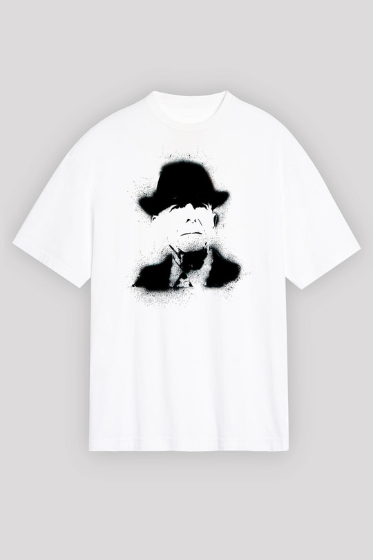 Leonard Cohen Baskılı Beyaz Unisex Oversize Tişört - Tshirt