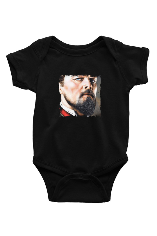 Leonardo DiCaprio Baskılı Unisex Siyah Bebek Body - Zıbın