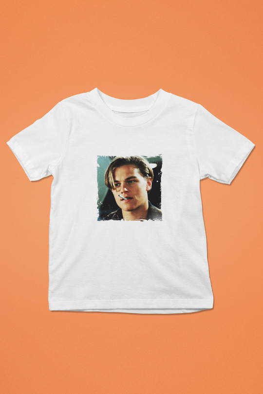 Leonardo DiCaprio Unisex Baskılı Beyaz Çocuk Tişört