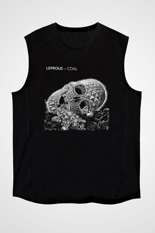 Leprous Baskılı Unisex Siyah Kolsuz Tişört - Tshirt