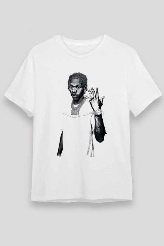 Lil Baby Baskılı Unisex Beyaz Tişört - Tshirt