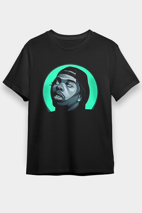 Lil Baby Baskılı Unisex Siyah Tişört - Tshirt