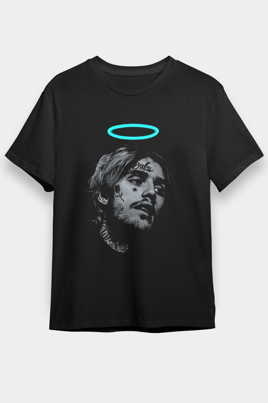 Lil Peep Baskılı Unisex Siyah Tişört - Tshirt