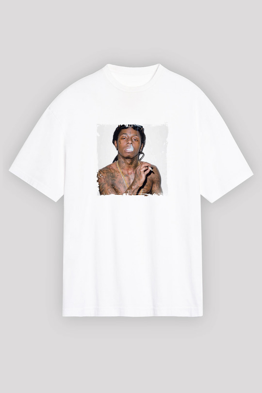 Lil Wayne Baskılı Unisex Beyaz Tişört