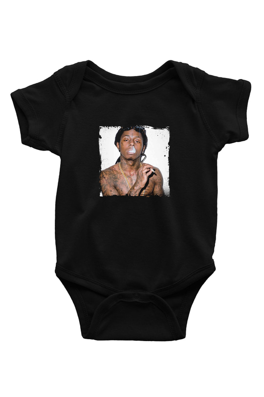 Lil Wayne Baskılı Unisex Siyah Bebek Body - Zıbın