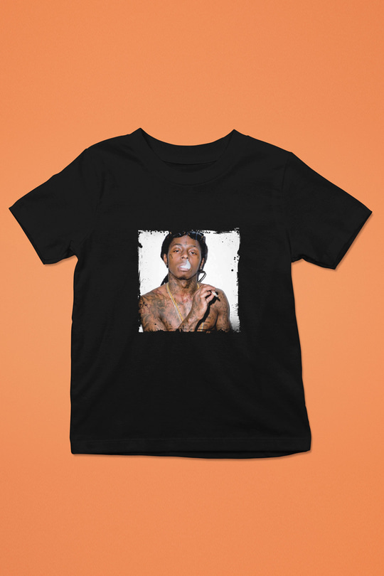 Lil Wayne Baskılı Unisex Siyah Çocuk Tişört