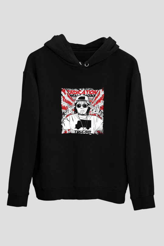 Lil Wayne Baskılı Unisex Siyah Hoodie