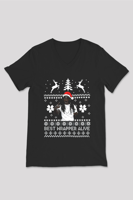 Lil Wayne Siyah Unisex V Yaka Tişört