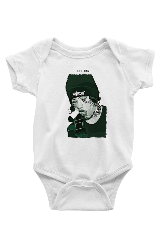 Lil Xan Baskılı Beyaz Unisex Bebek Body - Zıbın