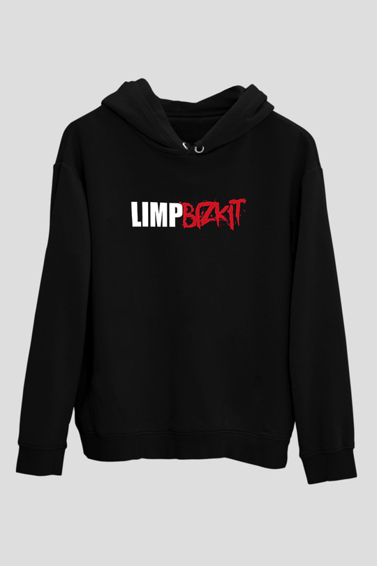 Limp Bizkit Baskılı Unisex Siyah Kapüşonlu Sweatshirt