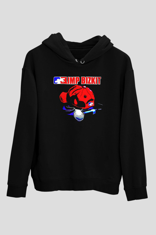 Limp Bizkit Baskılı Unisex Siyah Kapüşonlu Sweatshirt