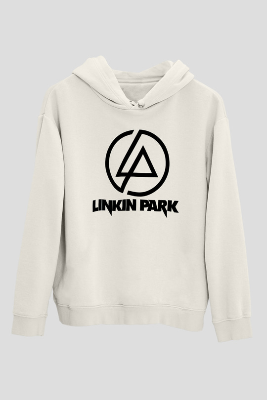 Linkin Park Beyaz Unisex Kapşonlu Sweatshirt