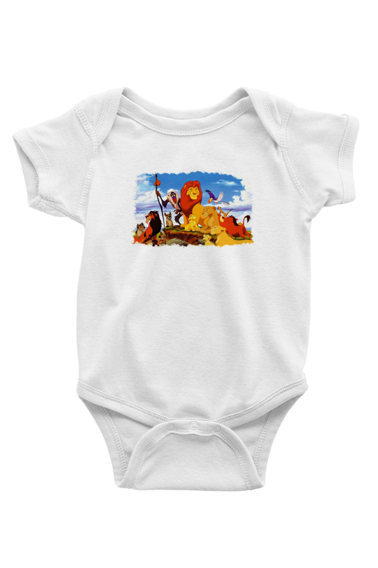 Lion King Baskılı Beyaz Unisex Bebek Body - Zıbın