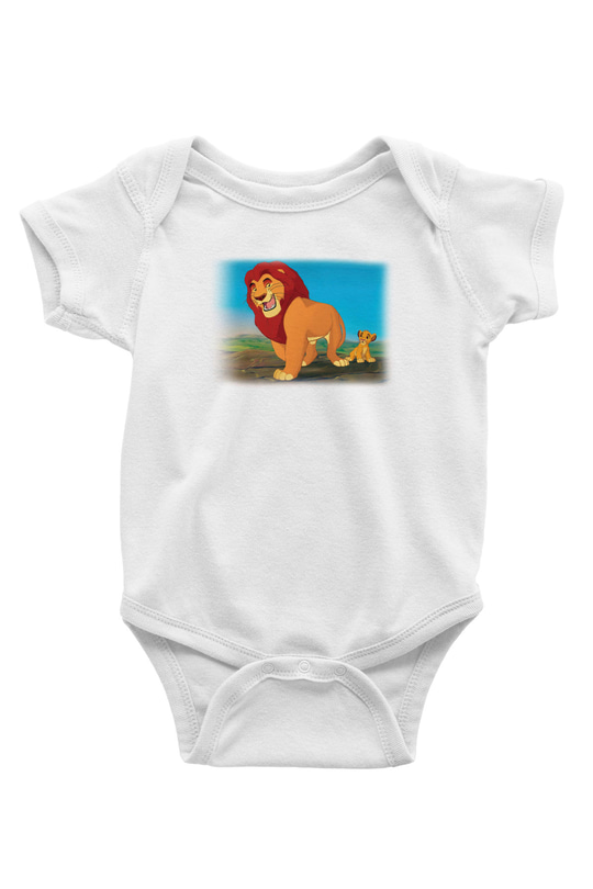 Lion King Baskılı Beyaz Unisex Bebek Body - Zıbın