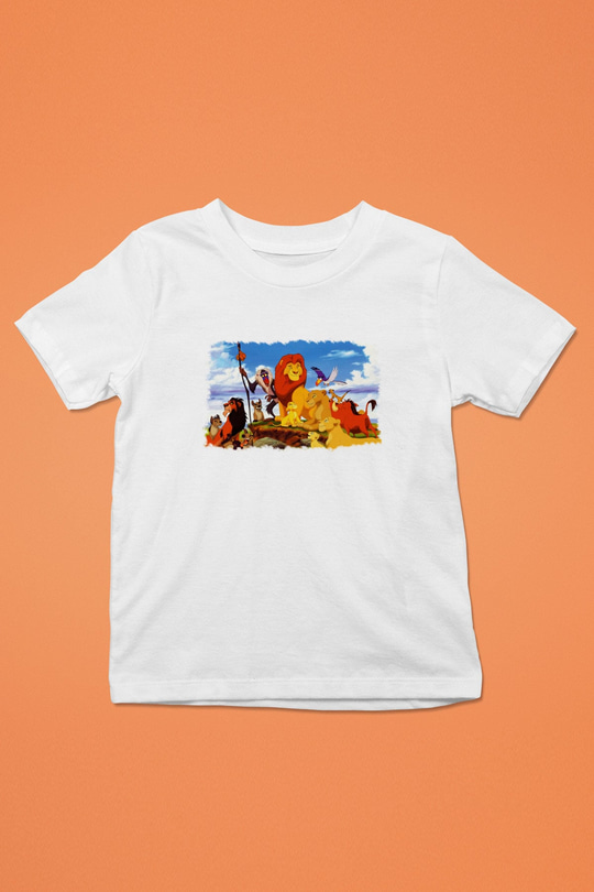 Lion King Baskılı Beyaz Unisex Çocuk Tişört