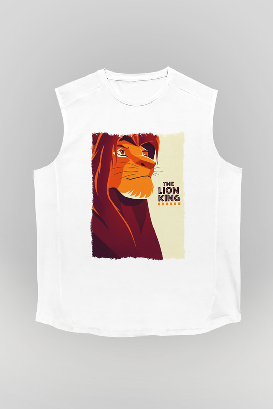 Lion King Beyaz Unisex Kolsuz Tişört