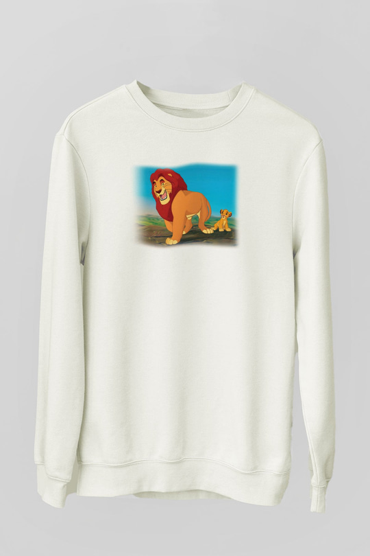 Lion King Beyaz Unisex Sweatshirt
