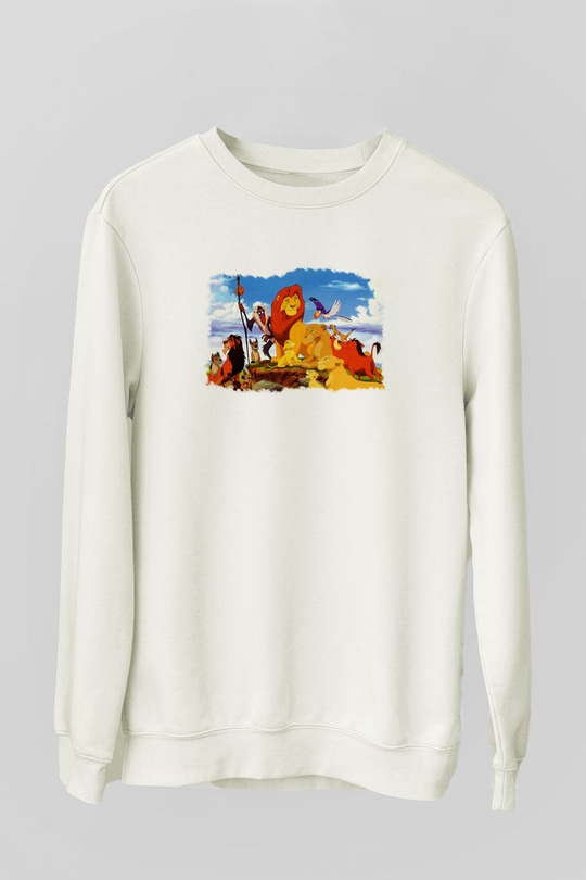 Lion King Beyaz Unisex Sweatshirt