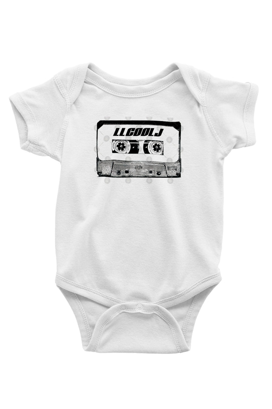 LL Cool J Baskılı Beyaz Unisex Bebek Body - Zıbın
