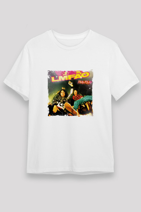LMFAO Baskılı Unisex Beyaz Tişört