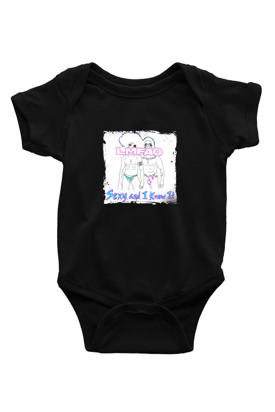 LMFAO Baskılı Unisex Siyah Bebek Body - Zıbın