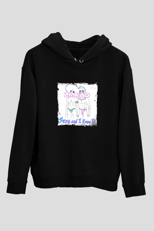 LMFAO Baskılı Unisex Siyah Hoodie
