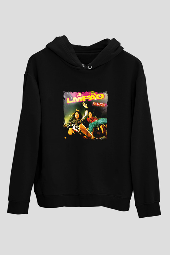LMFAO Baskılı Unisex Siyah Hoodie