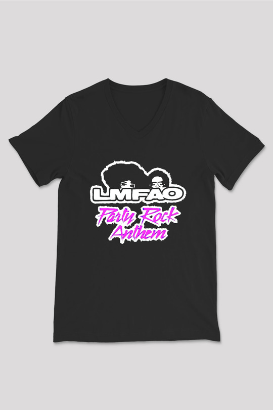 LMFAO Siyah Unisex V Yaka Tişört