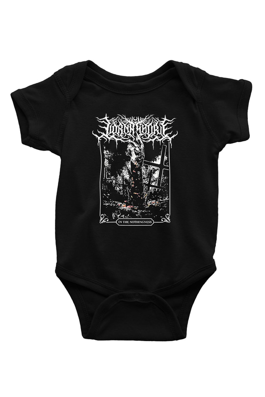Lorna Shore Baskılı Unisex Siyah Bebek Body - Zıbın