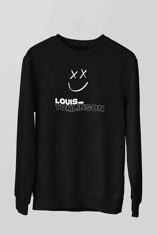 Louis Tomlinson Baskılı Unisex Siyah Sweatshirt