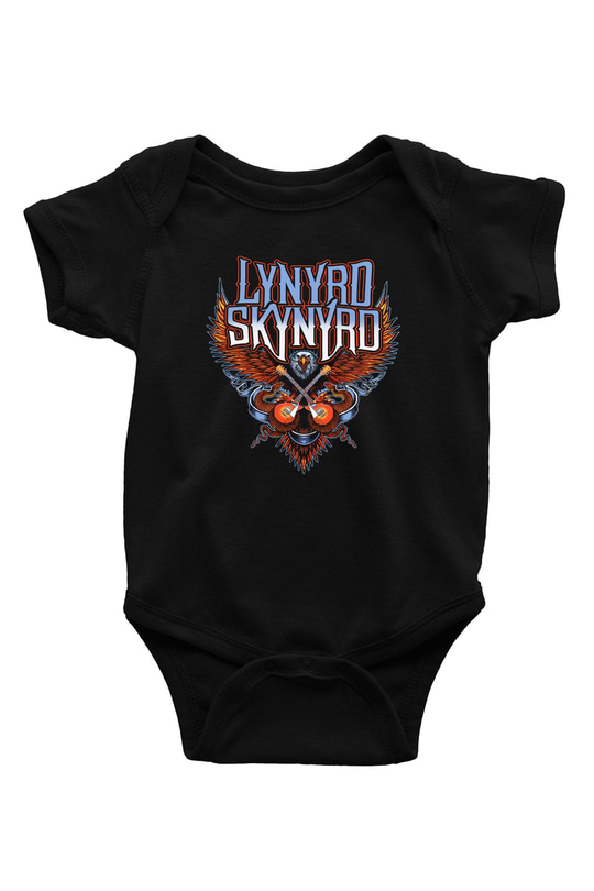 Lynyrd Skynyrd Baskılı Siyah Bebek Body - Zıbın