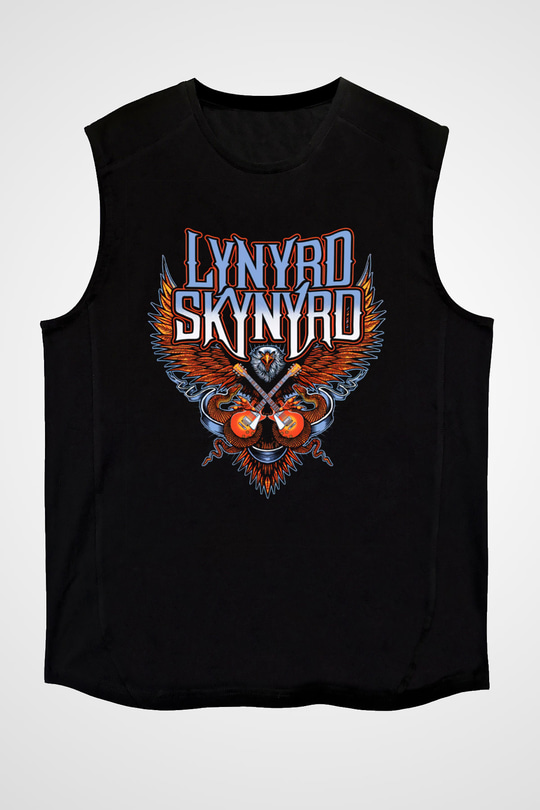 Lynyrd Skynyrd Siyah Unisex Kolsuz Tişört