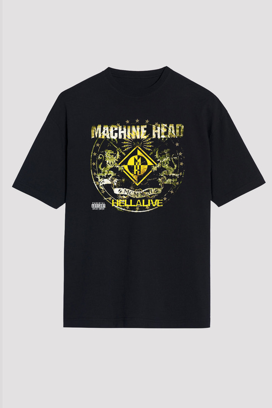 Machine Head Siyah Unisex Oversize Tişört T-Shirt